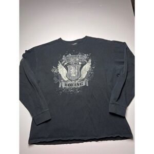 Boeing Long Sleeve T-Shirt Mens XL Black Graphic Crest Wings Established 1916